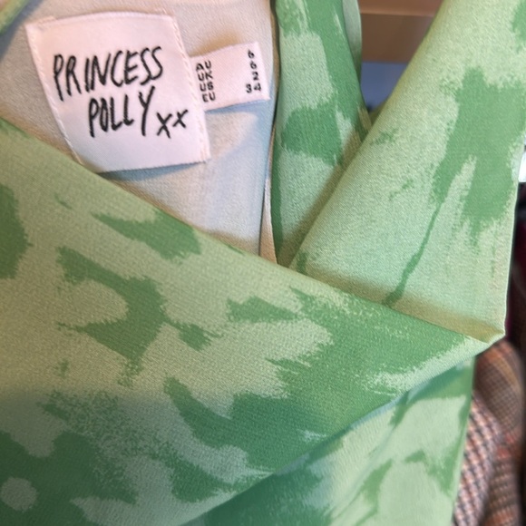 Princess Polly green print sleeveless lined maxi dress size 2 - Picture 2 of 3